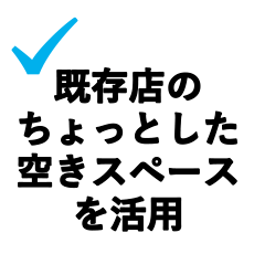 既存店のちょっとした空きスペースを活用